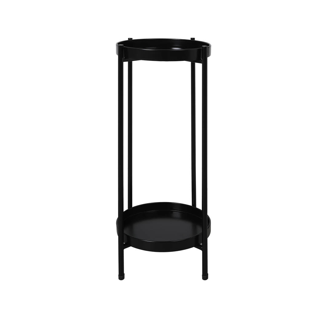 2 Tier Plant Stand Outdoor Indoor Metal Flower Pot Rack Garden Shelf - image1