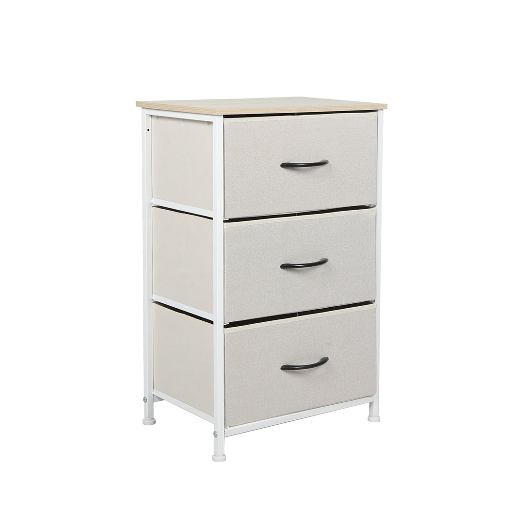 Levede Storage Cabinet Tower Chest of Drawers Dresser Tallboy 9 Drawer Beige - image1