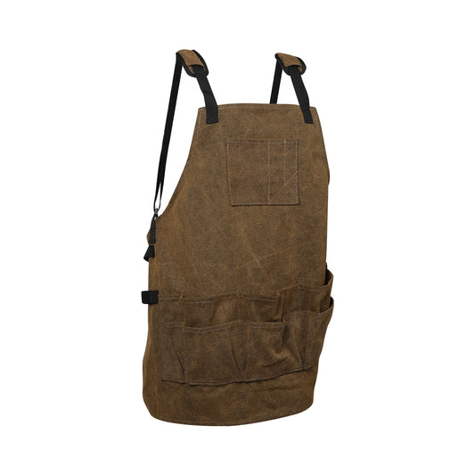 Waxed Canvas Tool Apron Adjustable Workshop Chef Waterproof Woodworking Pockets - image1