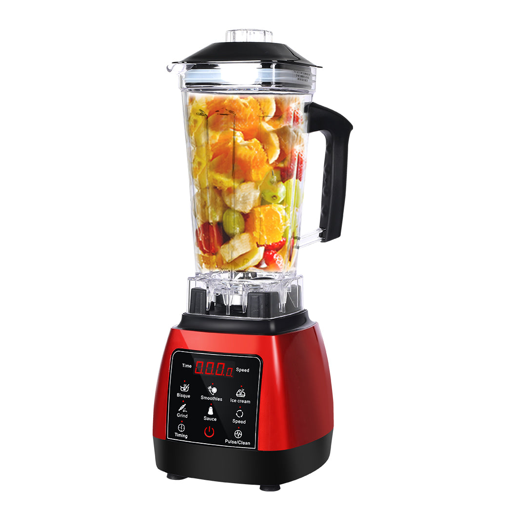 2L Commercial Blender Mixer Food Processor Kitchen Juicer Smoothie Ice Crush Red - image1