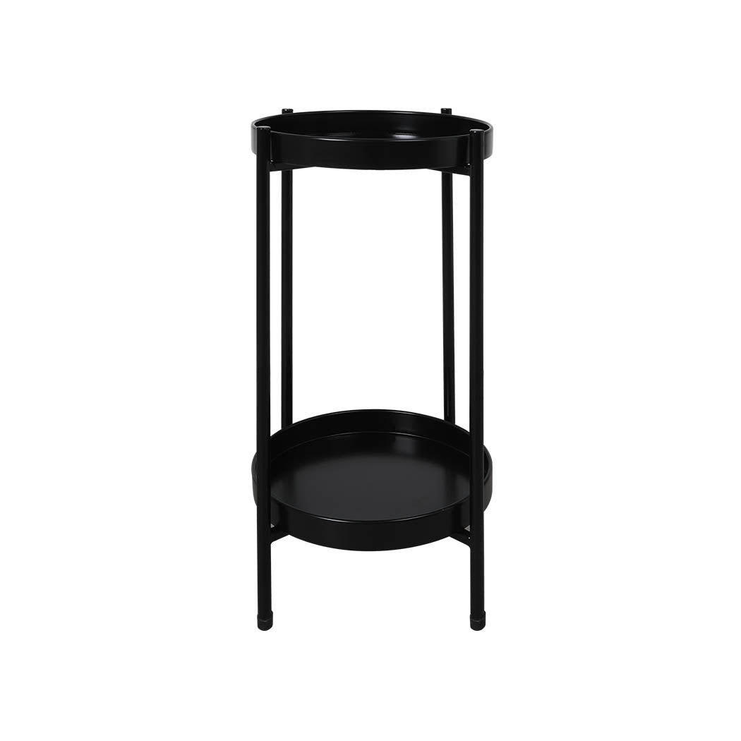 2 Tier Plant Stand Metal Flower Pot Rack Garden Shelf Outdoor Indoor - image1