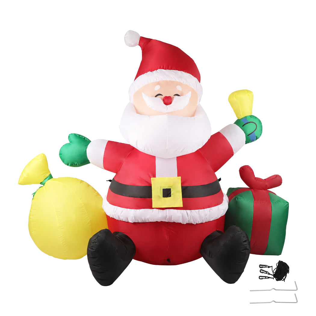 Santaco Inflatable Christmas Outdoor Decorations Santa LED Lights Xmas Party - image1