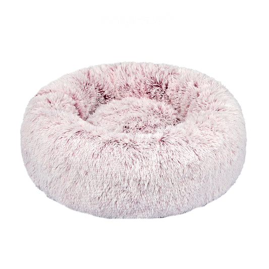 PaWz Pet Bed Cat Dog Donut Nest Calming Mat Soft Plush Kennel Pink Size XXL - image1
