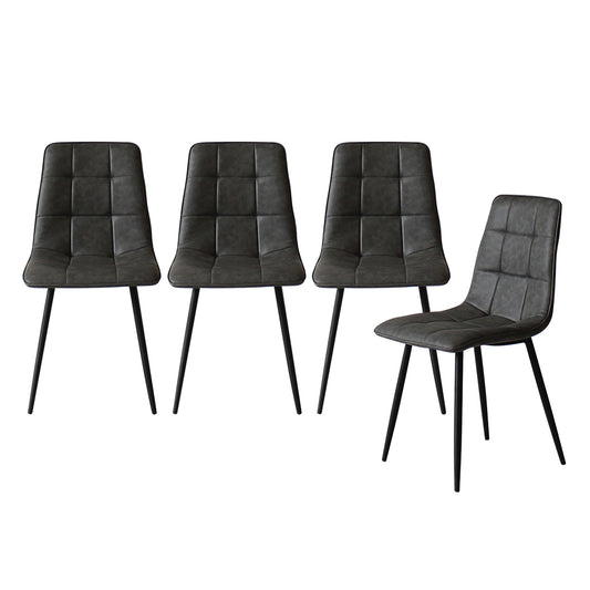 4x Dining Chairs Kitchen Table Chair Lounge Room Padded Seat PU Leather - image1