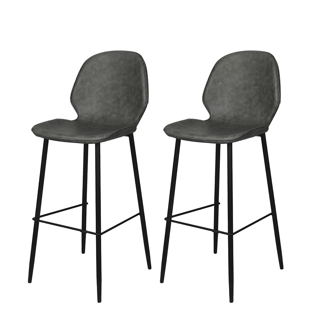 Levede 2x Bar Stool Counter Chair PU Leather Kitchen Pub Restaurant Padded Seat - image1