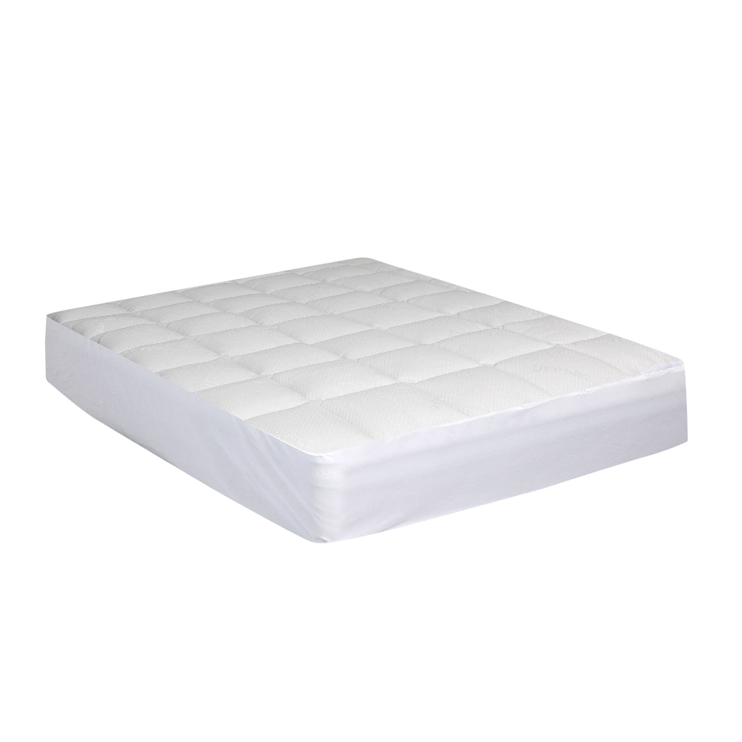 Mattress Protector Luxury Topper Bamboo Quilted Underlay Pad King Single - image2