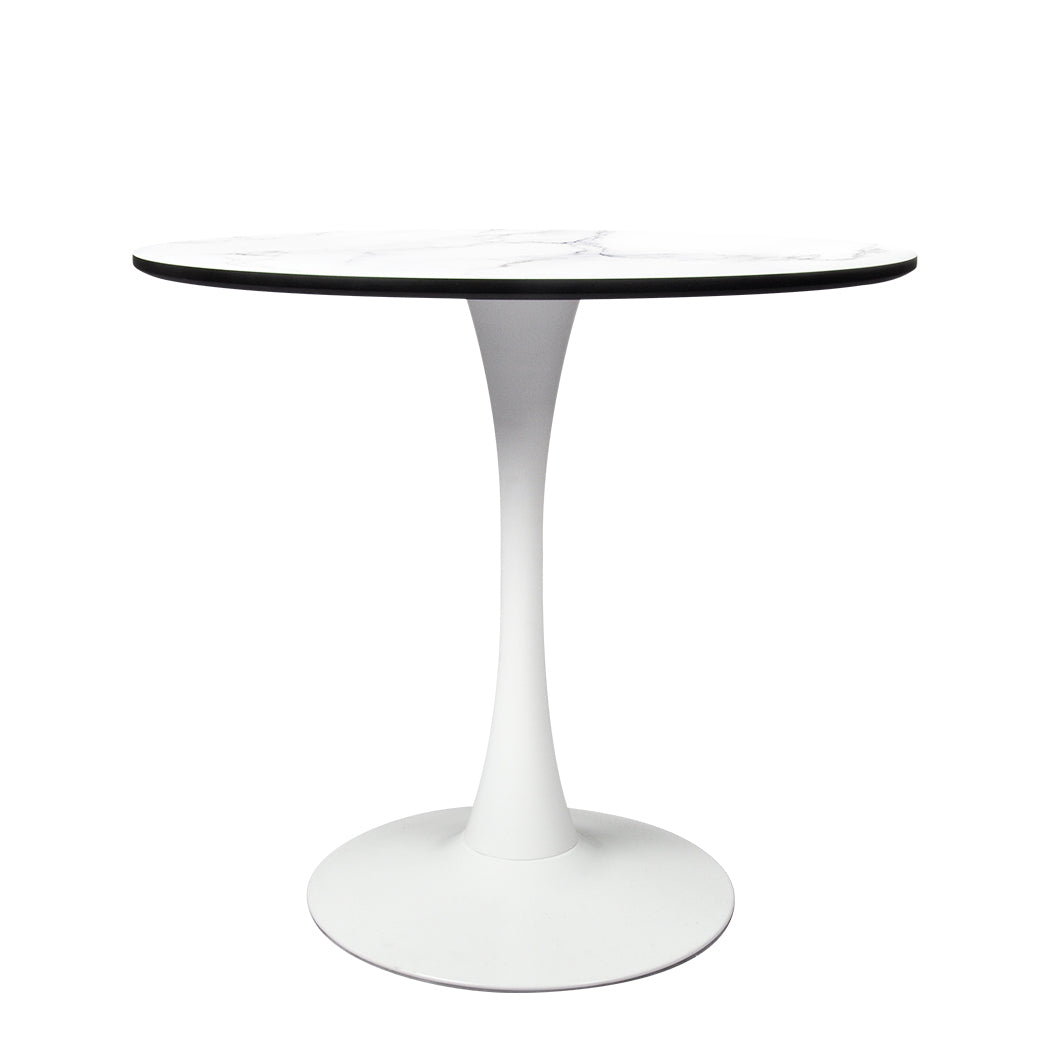 Levede Dining Table Kitchen Swivel Marble Tulip Outdoor Round Metal White - image2