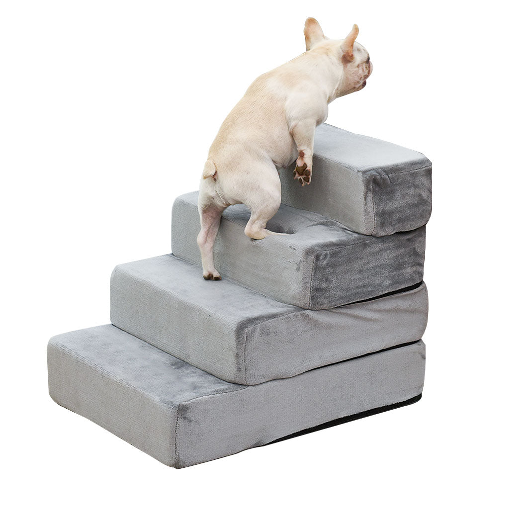 Pet Stairs 4 Steps Ramp Portable Adjustable Climbing Ladder Soft Washable Dog XL - image2