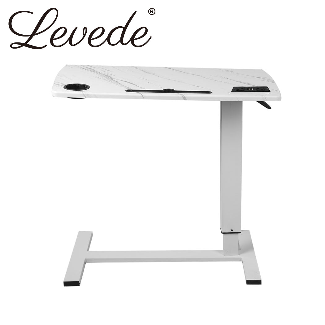 Standing Desk Height Adjustable Sit Stand Office Computer Table Shelf USB - image2