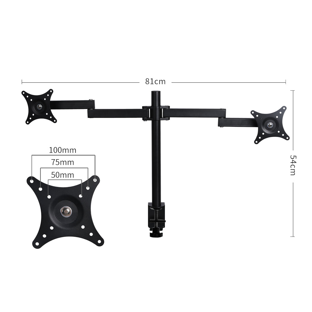 Dual HD LED Desk Mount Monitor Stand 2 Arm Display Bracket LCD Screen TV Holder - image3