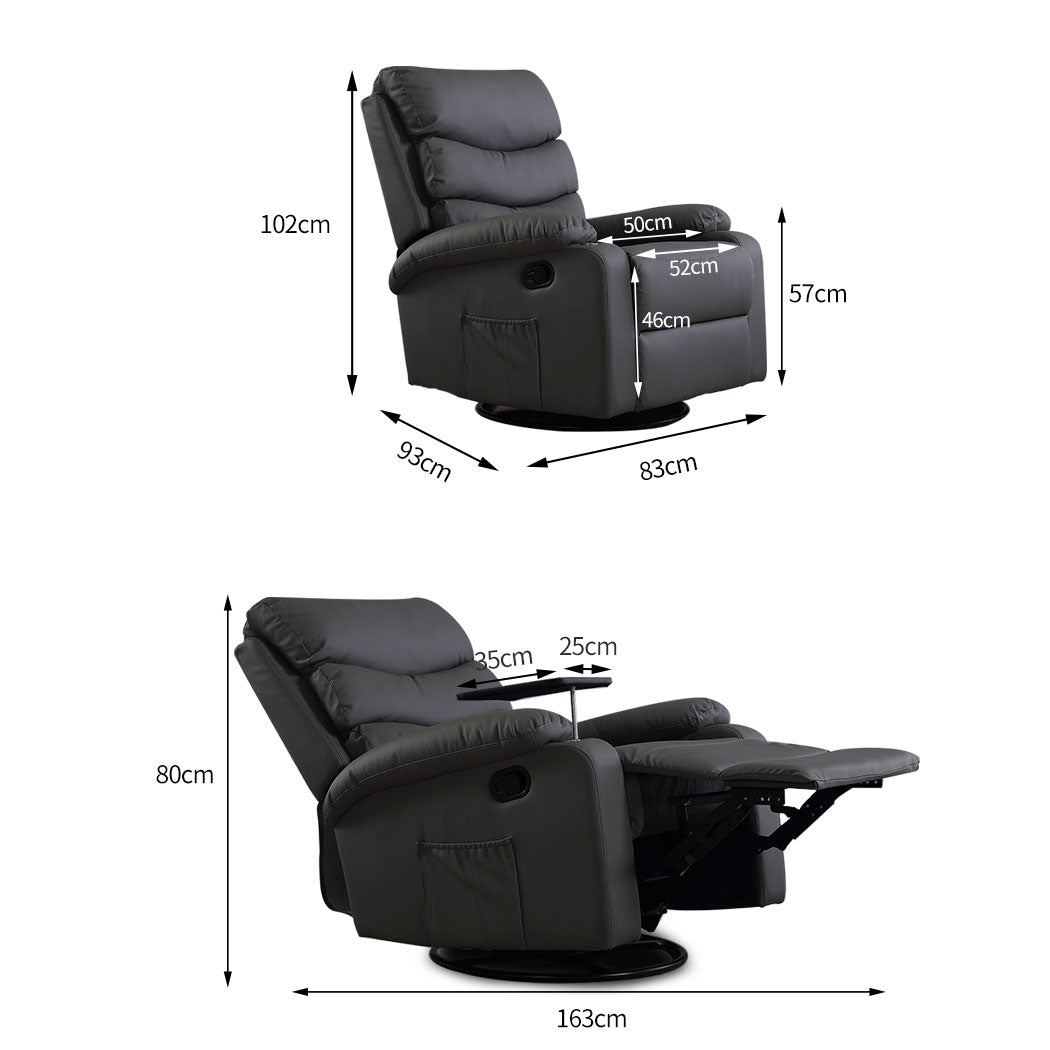 Massage Chair Recliner Chairs Heated Lounge Sofa Armchair 360 Swivel - image3