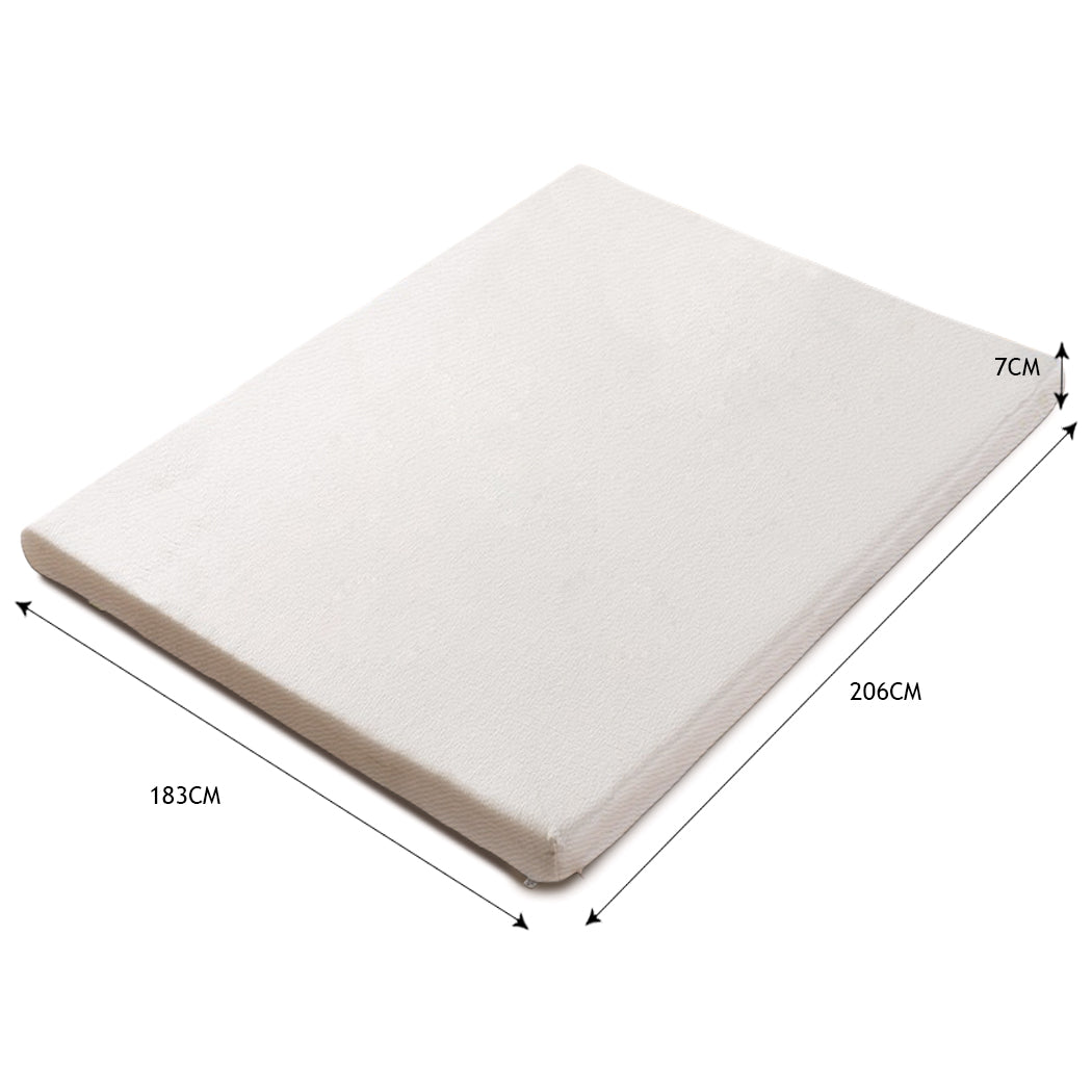 7cm Memory Foam Bed Mattress Topper Polyester Underlay Cover King - image3
