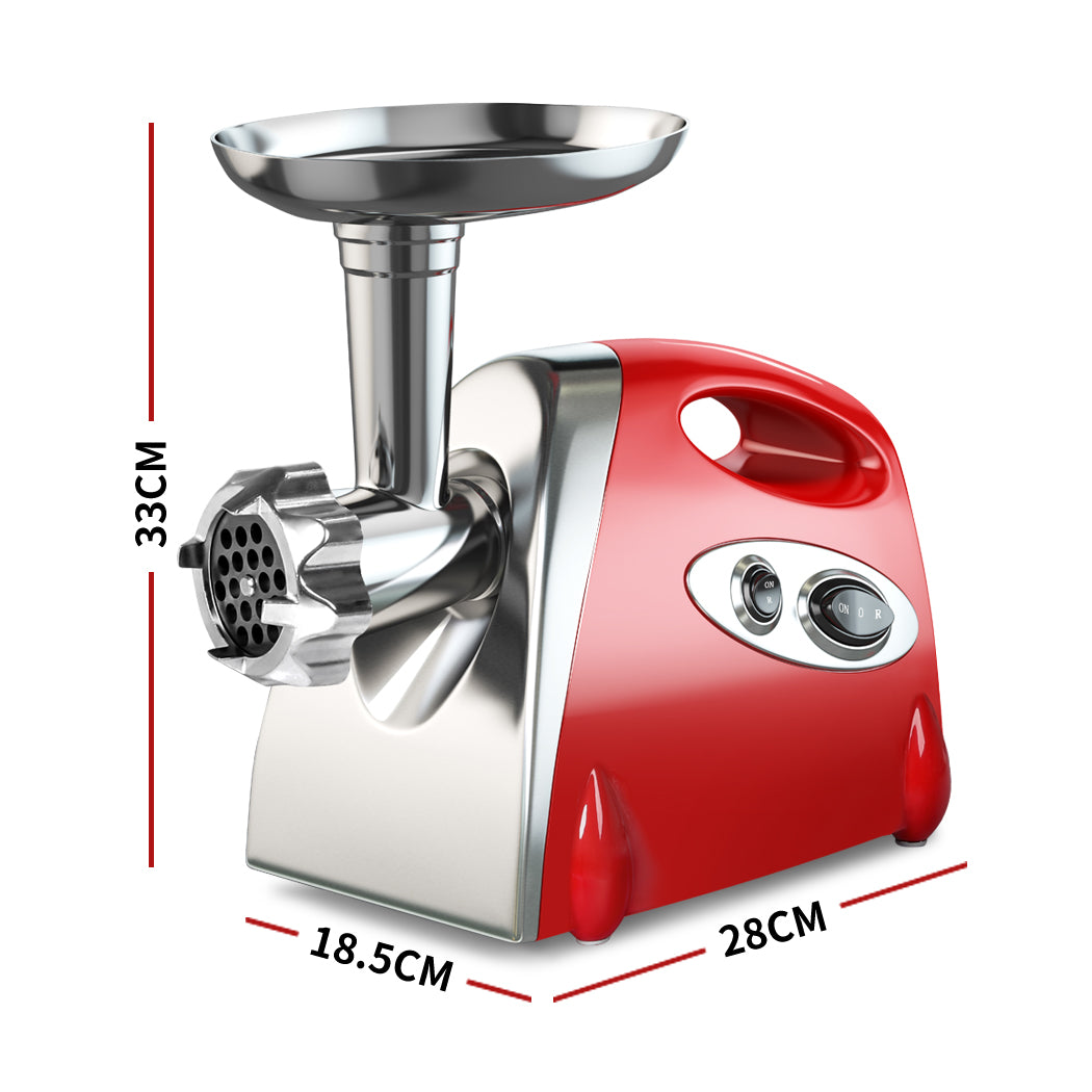 2800W Electric Meat Grinder Mincer Sausage Filler Kibbe Maker Stuffer Kitchen Red - image3