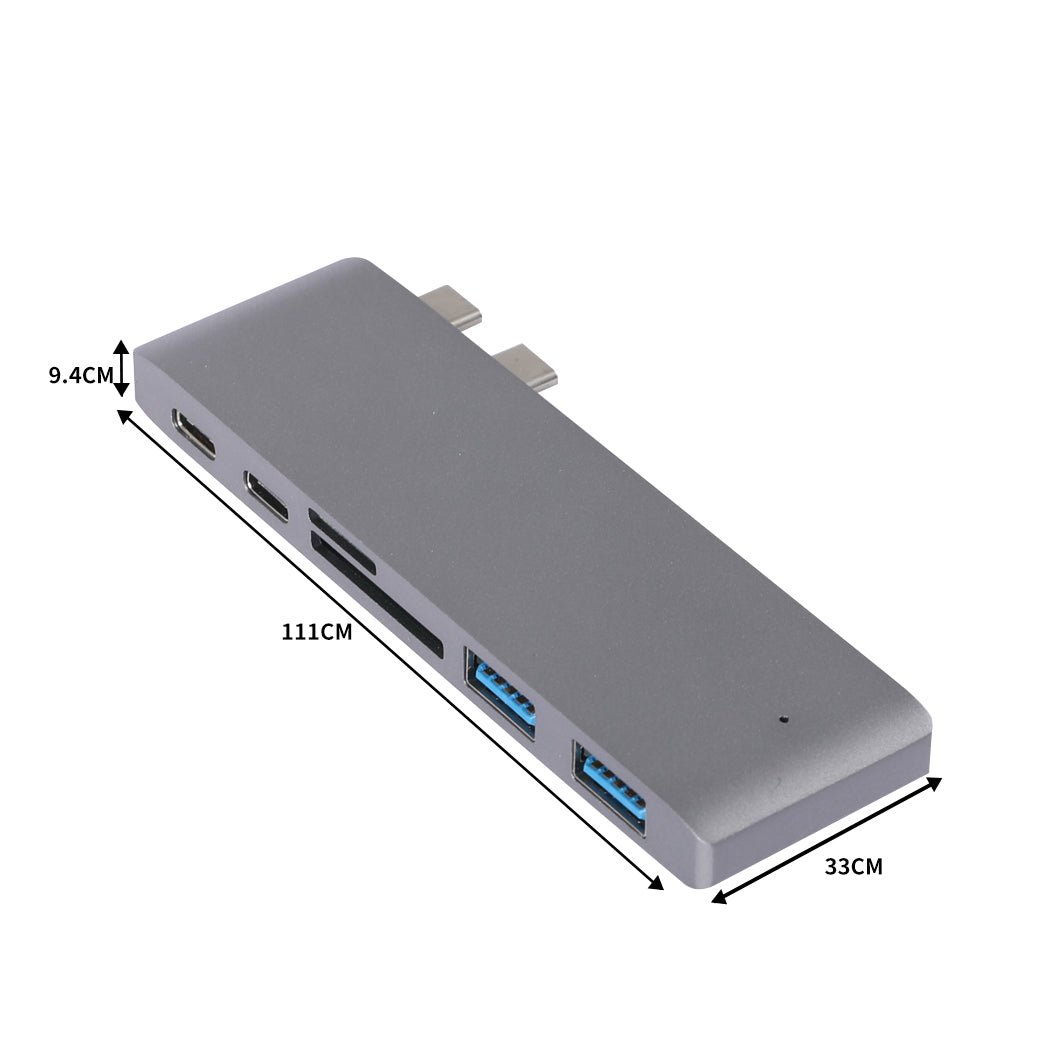 USB 3.0 Type-C HUB 6 Port Powered Adapter High Speed Splitter for Macbook pro - image3
