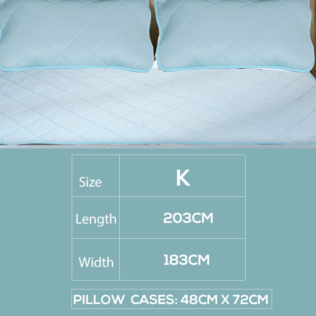 Mattress Protector Cool Topper Set  Pillow Case King - image3