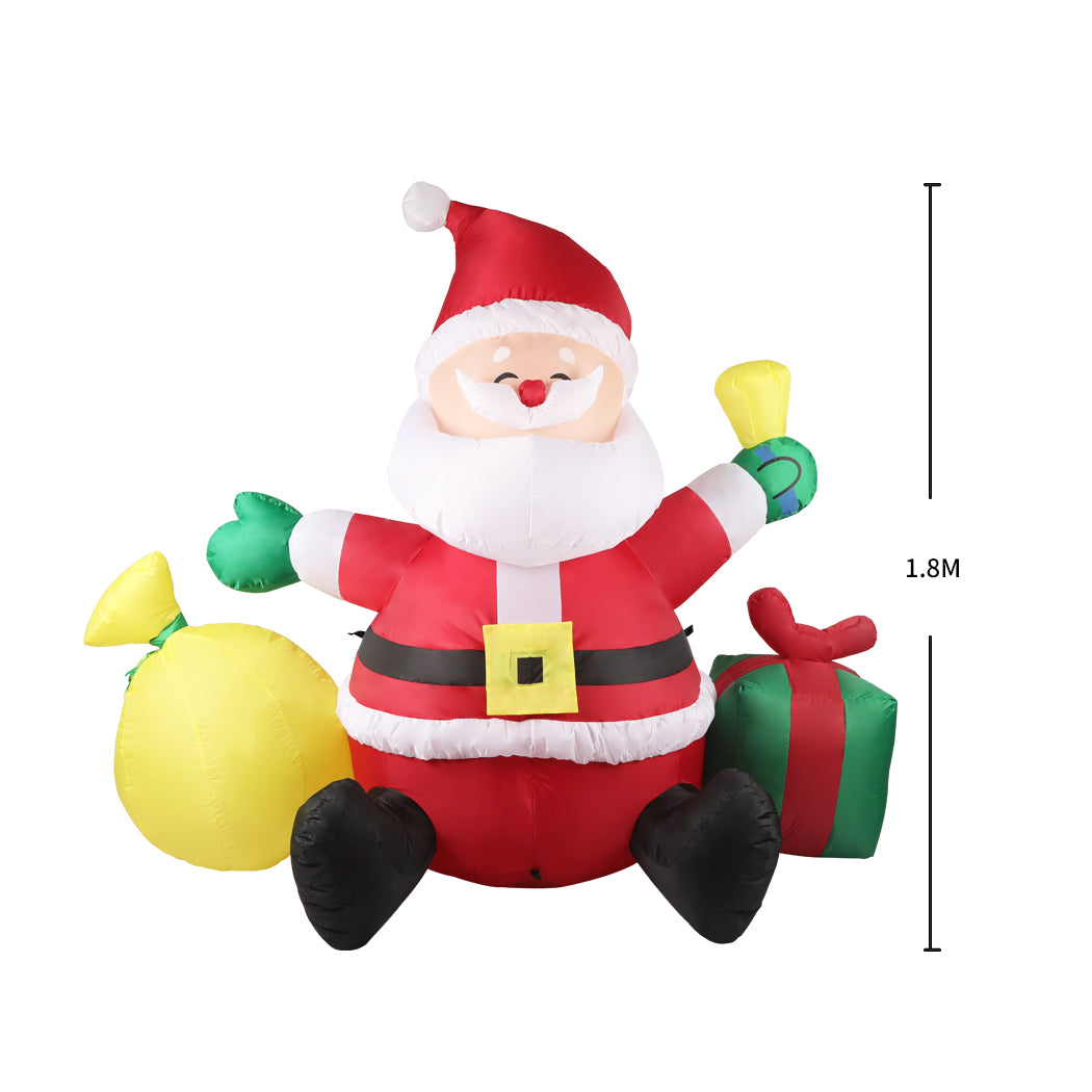 Santaco Inflatable Christmas Outdoor Decorations Santa LED Lights Xmas Party - image3