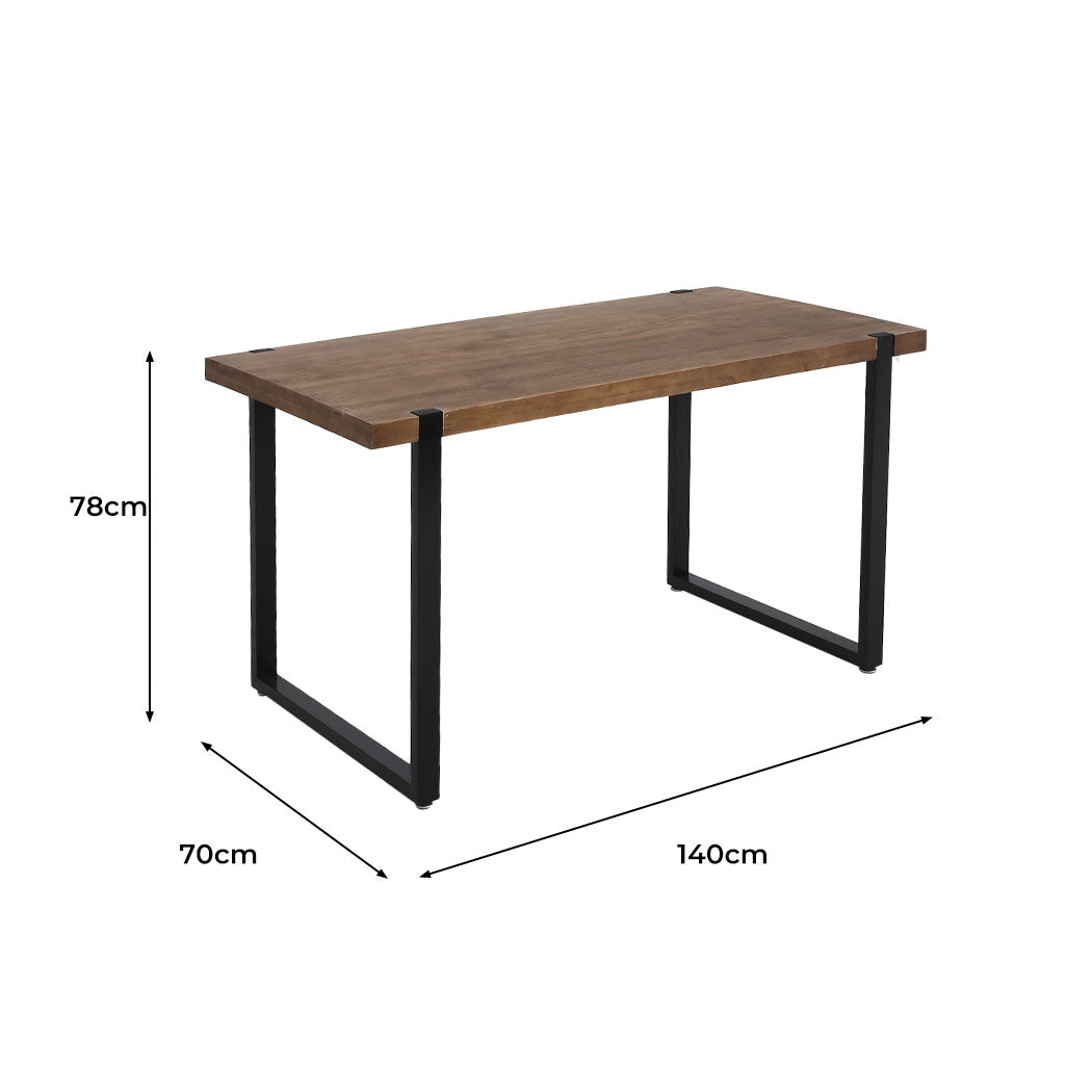 Levede Dining Table Industrial Wooden Metal Kitchen Tables Cafe Restaurant 140cm - image3