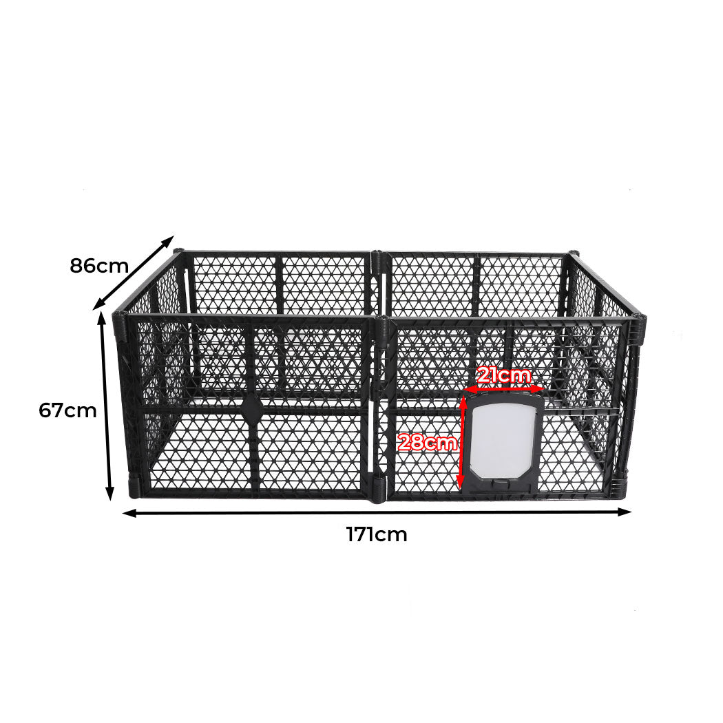 Pet Playpen Foldable Protable Dog Play Pens Plastic Garden Outdoor 6 Panels - image3