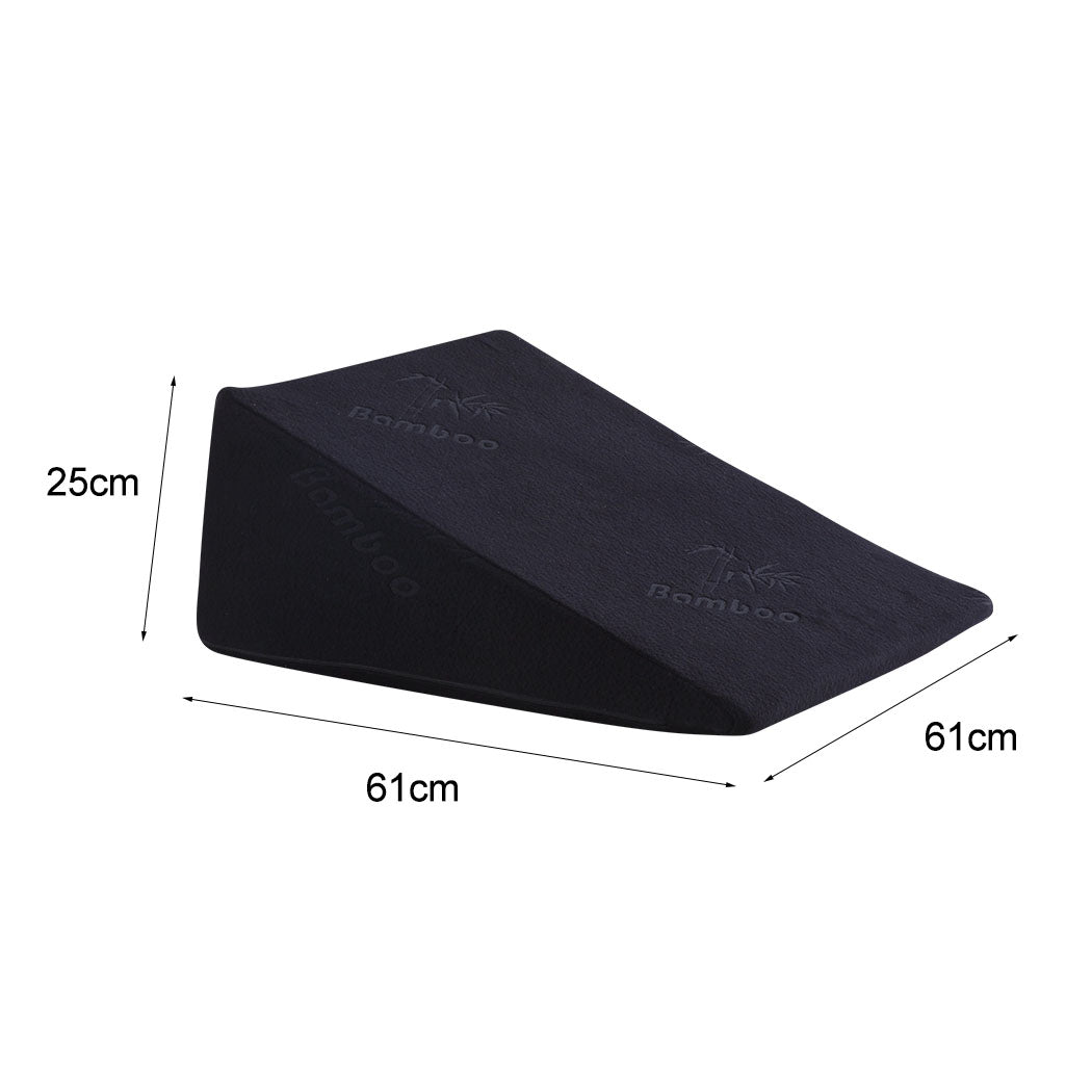 2x Cool Gel Memory Foam Bed Wedge Pillow Cushion Neck Back Support Sleep Cover - image3