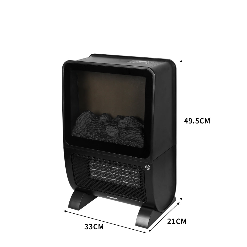 Spector Electric Heater Fireplace Portable 3D Flame Remote Overheat Home 2000W - image3