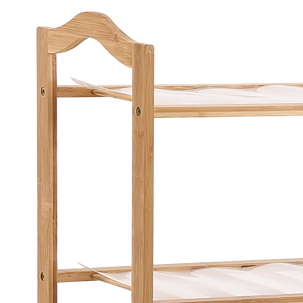 Levede Bamboo Shoe Rack Storage Wooden Organizer Shelf Stand 5 Tiers Layers 70cm - image4