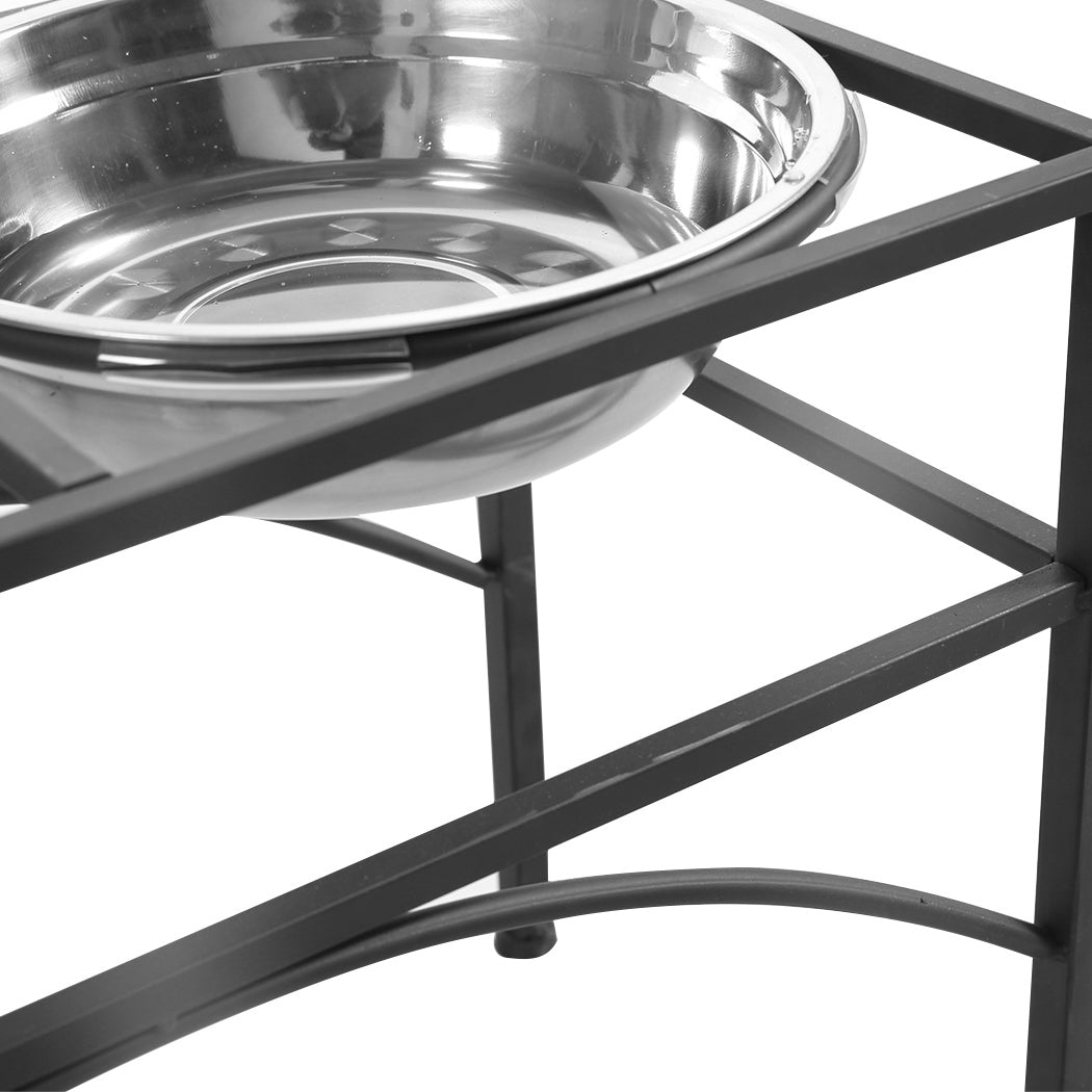 Dual Elevated Raised Pet Dog Puppy Feeder Bowl Stainless Steel Food Water Stand - image4