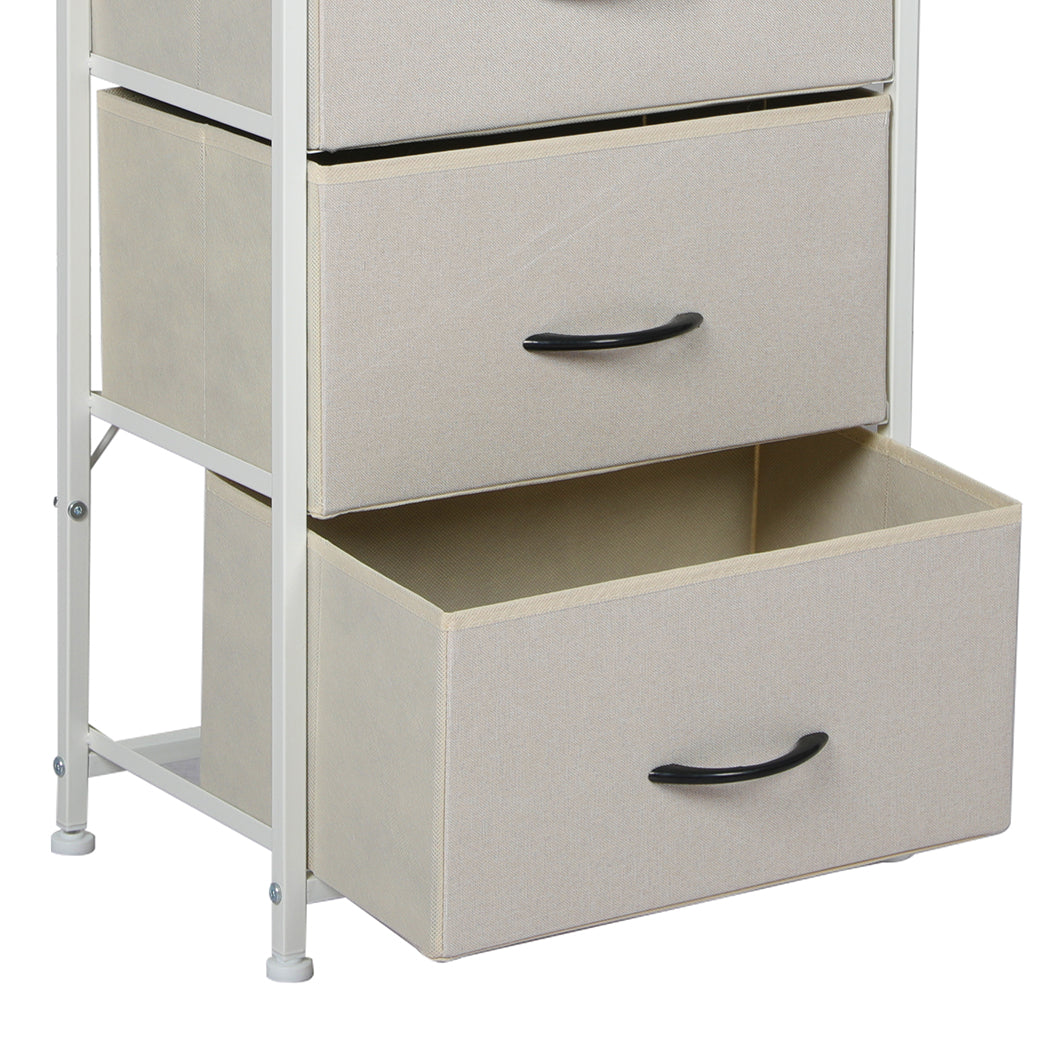 Levede Storage Cabinet Tower Chest of Drawers Dresser Tallboy 8 Drawer Beige - image5