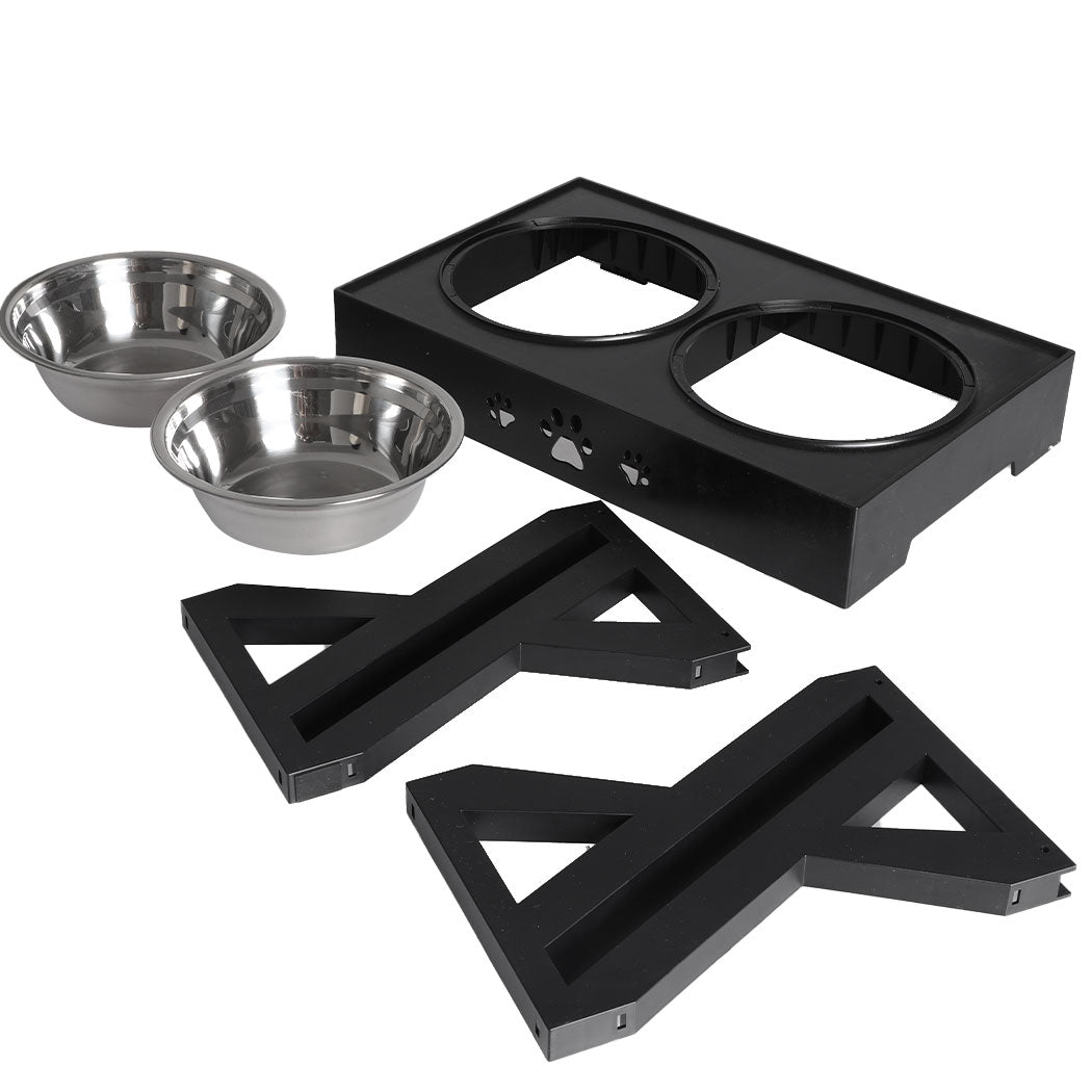 PaWz Elevated Pet Feeder Food Water Double Bowl  Adjustable Height Raised Stand - image5