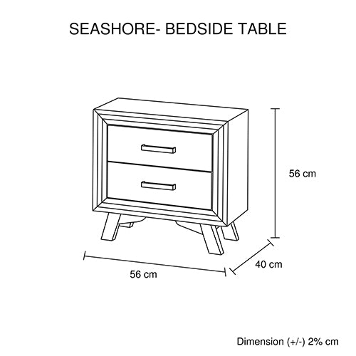 4 Pieces Bedroom Suite Queen Size Silver Brush in Acacia Wood Construction Bed, Bedside Table & Dresser - image7