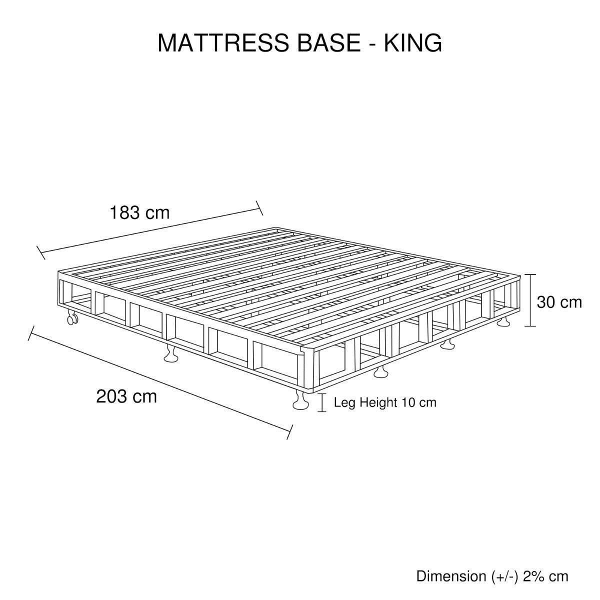 Mattress Base Ensemble King Size Solid Wooden Slat in Black with Removable Cover - image9