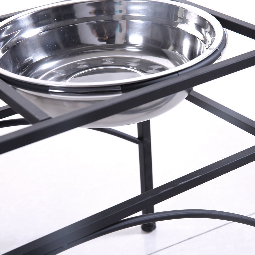 Dual Elevated Raised Pet Dog Feeder Bowl Stainless Steel Food Water Stand - image3