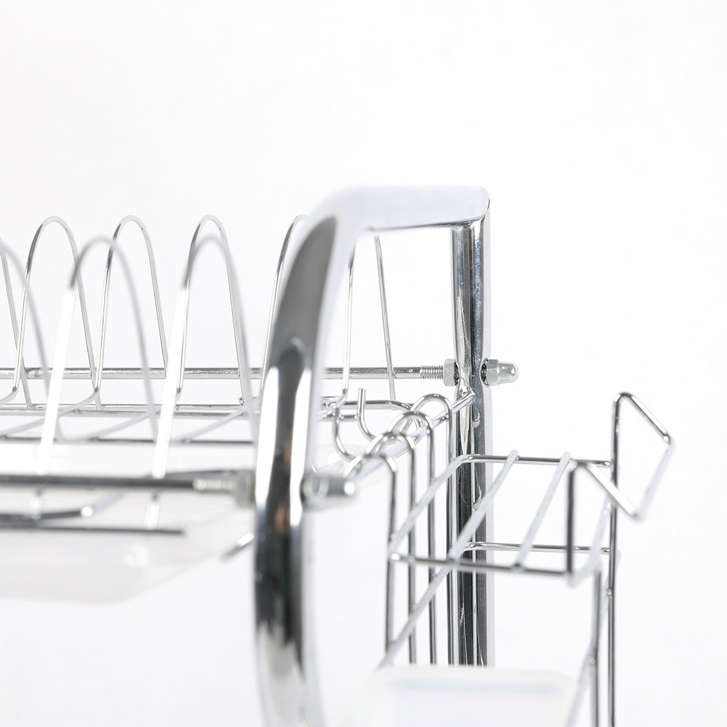 3 Tier Stainless Steel Dish Rack Drainer Tray Kitchen Storage Cup Cutlery Holder - image7