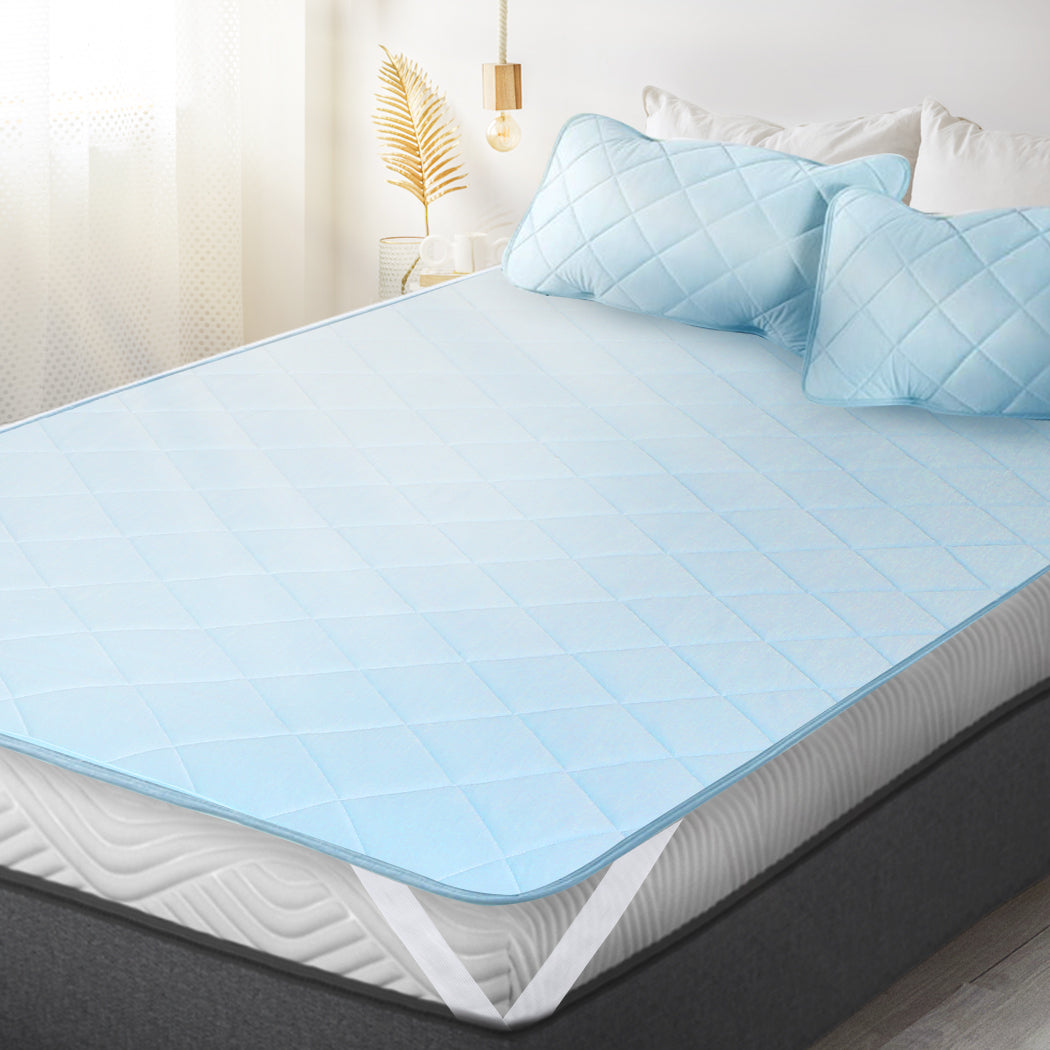 Mattress Protector Cool Topper Set  Pillow Case King - image7