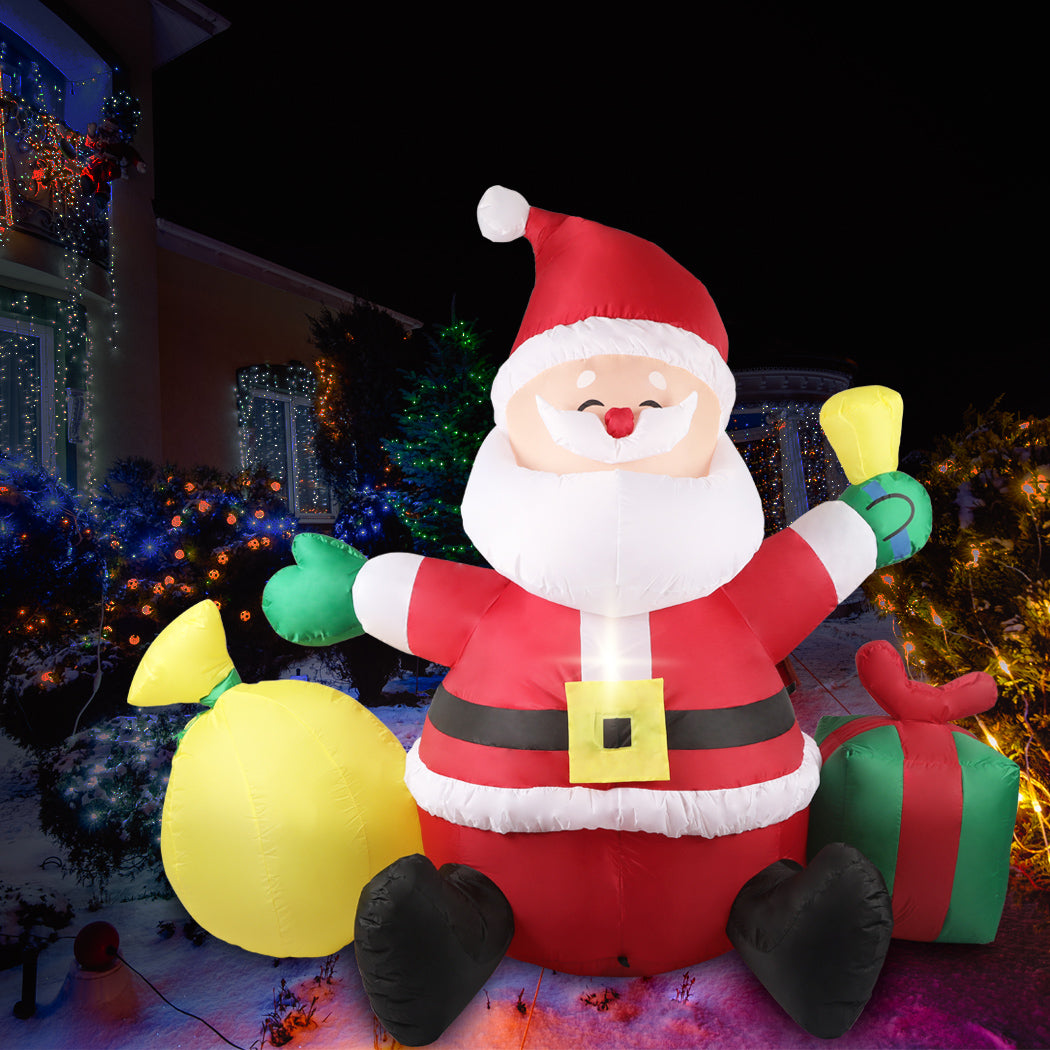 Santaco Inflatable Christmas Outdoor Decorations Santa LED Lights Xmas Party - image7