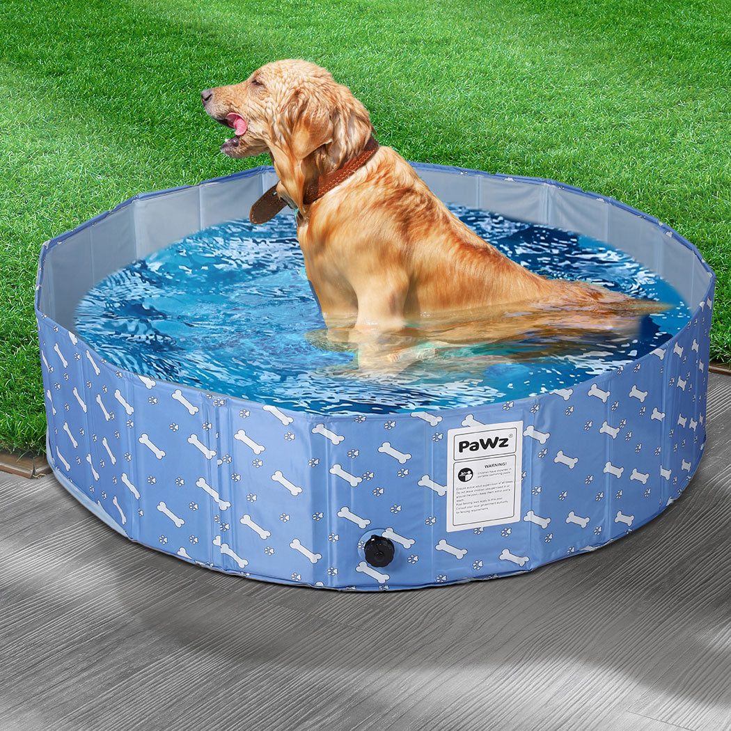 Portable Pet Swimming Pool Kids Dog Cat Washing Bathtub Outdoor Bathing Blue M - image7