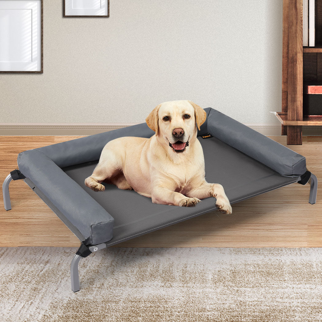 Elevated Pet Bed Dog Puppy Cat Trampoline Hammock Raised Heavy Duty Grey XL - image7