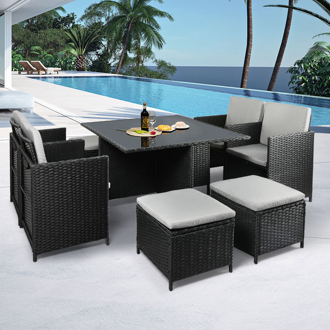 Levede 9PCS Outdoor Table Chair Set Patio Furniture Dining Setting Garden Lounge - image7