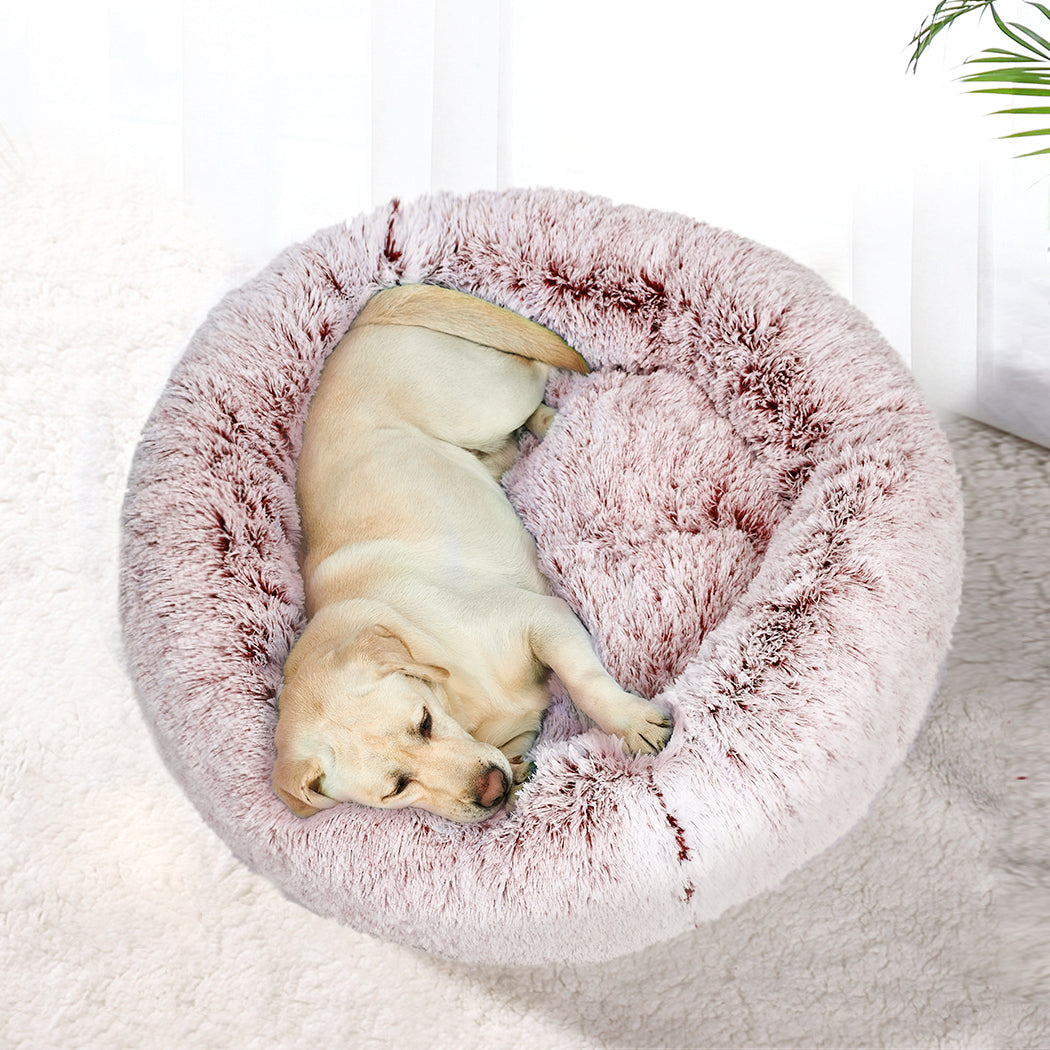 PaWz Pet Bed Cat Dog Donut Nest Calming Mat Soft Plush Kennel Pink Size XXL - image7