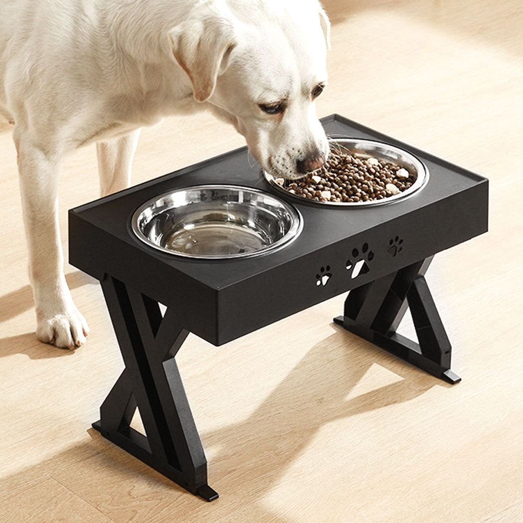 PaWz Elevated Pet Feeder Food Water Double Bowl  Adjustable Height Raised Stand - image7