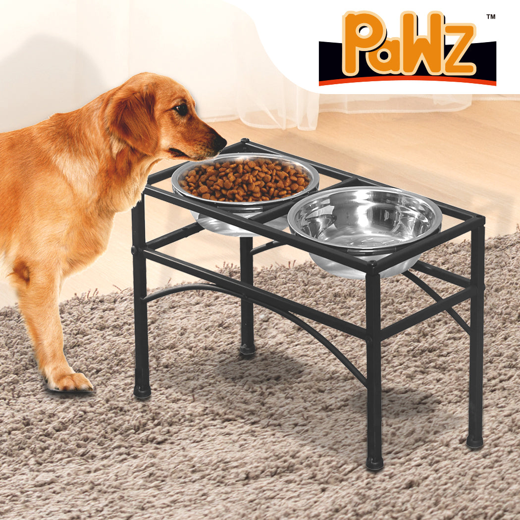 Dual Elevated Raised Pet Dog Puppy Feeder Bowl Stainless Steel Food Water Stand - image7