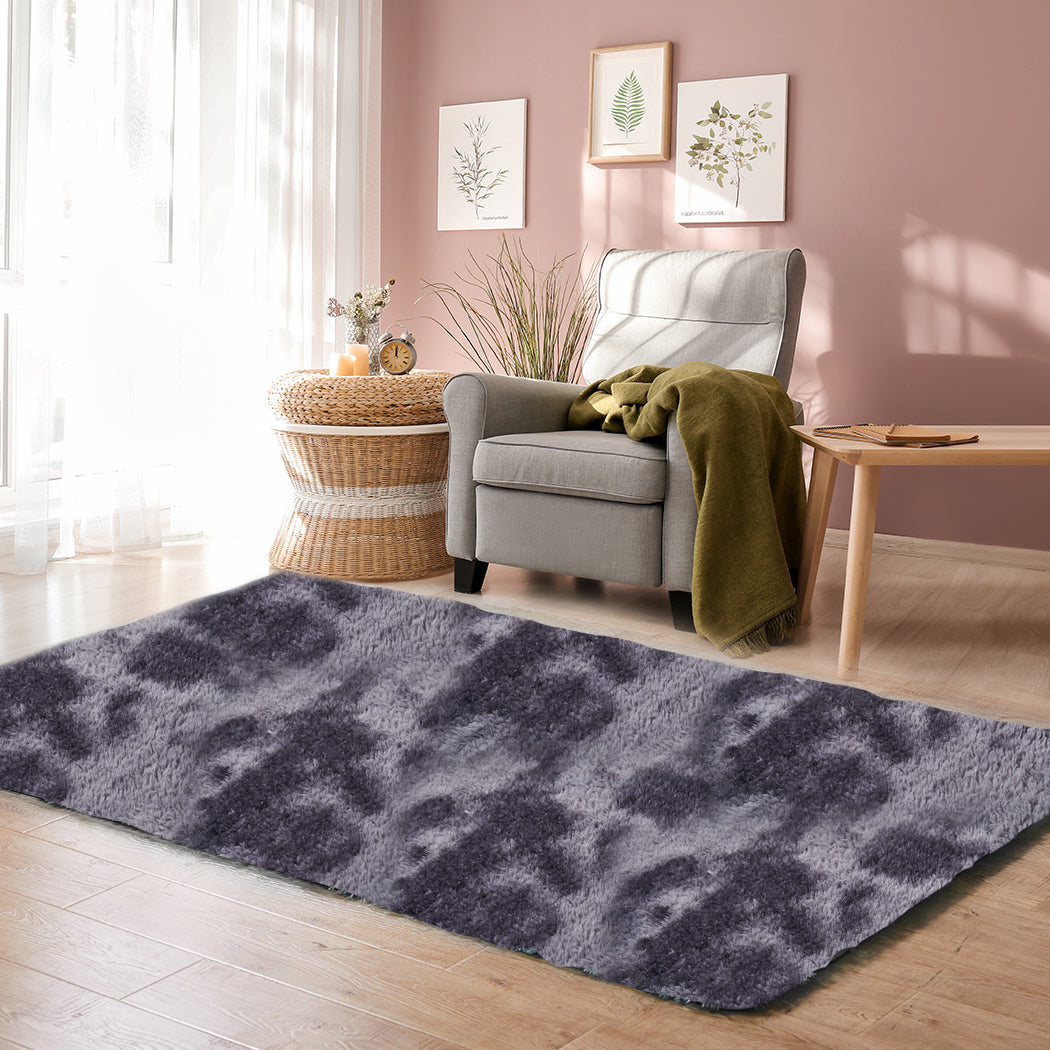 Floor Rug Shaggy Rugs Soft Large Carpet Area Tie-dyed Midnight City 160x230cm - image8
