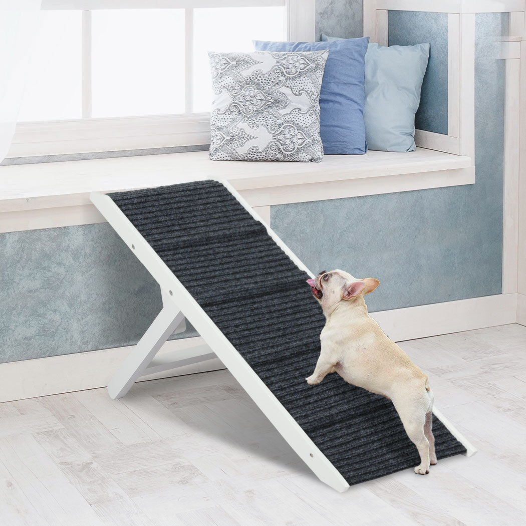 PaWz Adjustable Dog Ramp Height Stair For Bed Sofa Cat Dogs Folding Portable - image8