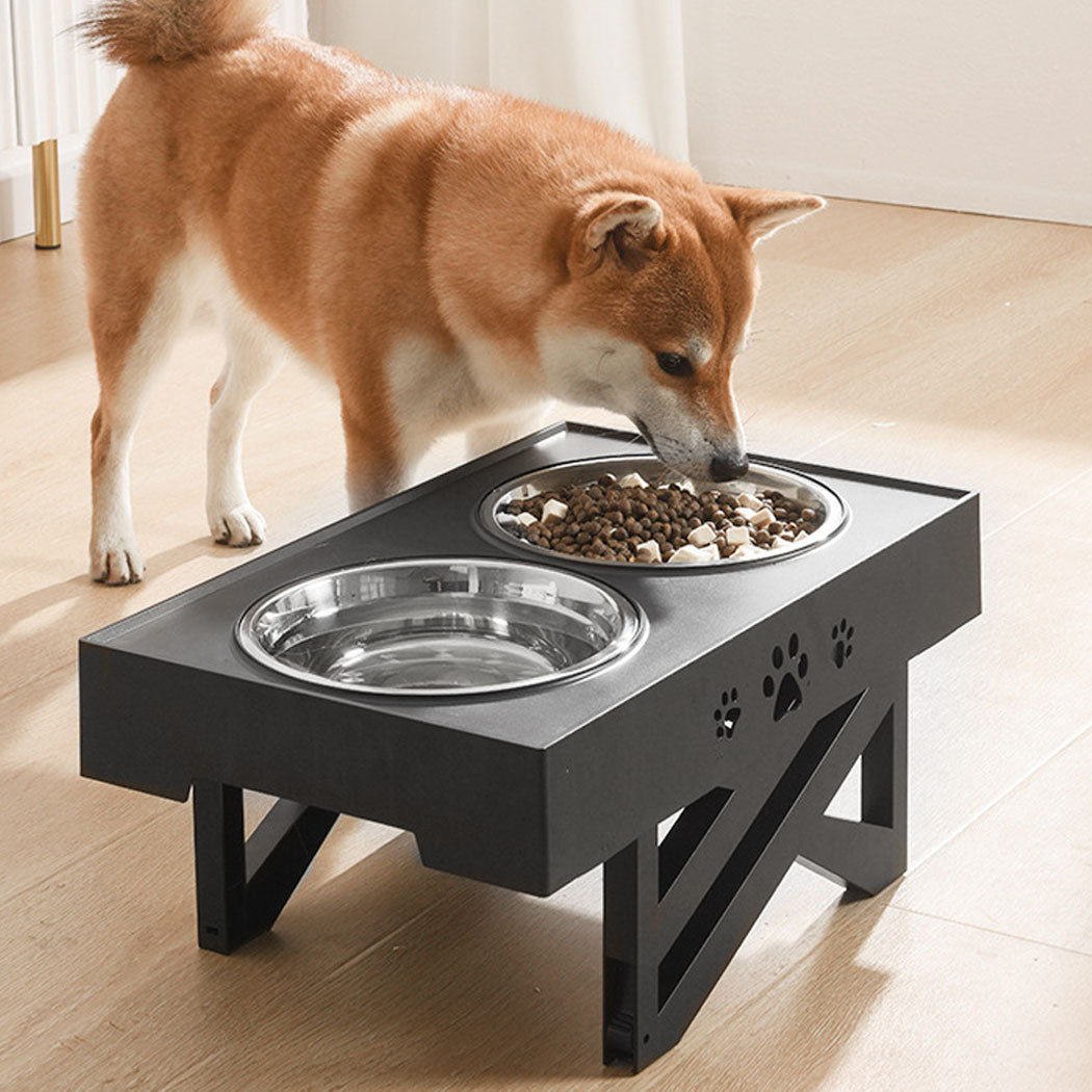 PaWz Elevated Pet Feeder Food Water Double Bowl  Adjustable Height Raised Stand - image8