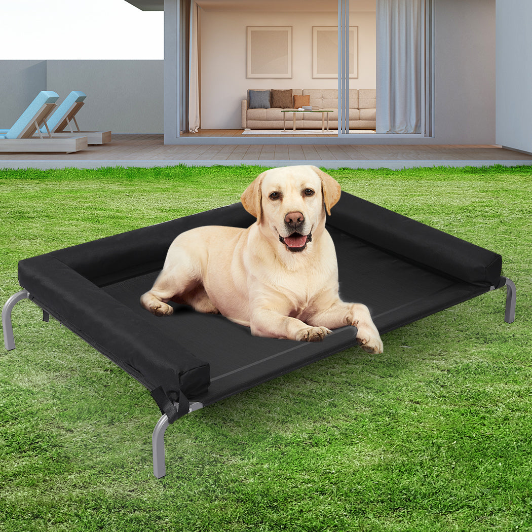 Elevated Pet Bed Dog Puppy Cat Trampoline Hammock Raised Heavy Duty Black L - image8