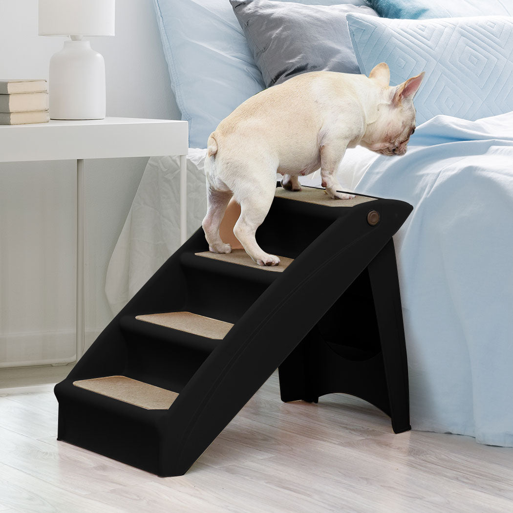 Pet Stairs Ramp Steps Portable Foldable Climbing Ladder Soft Washable Dog Black - image8