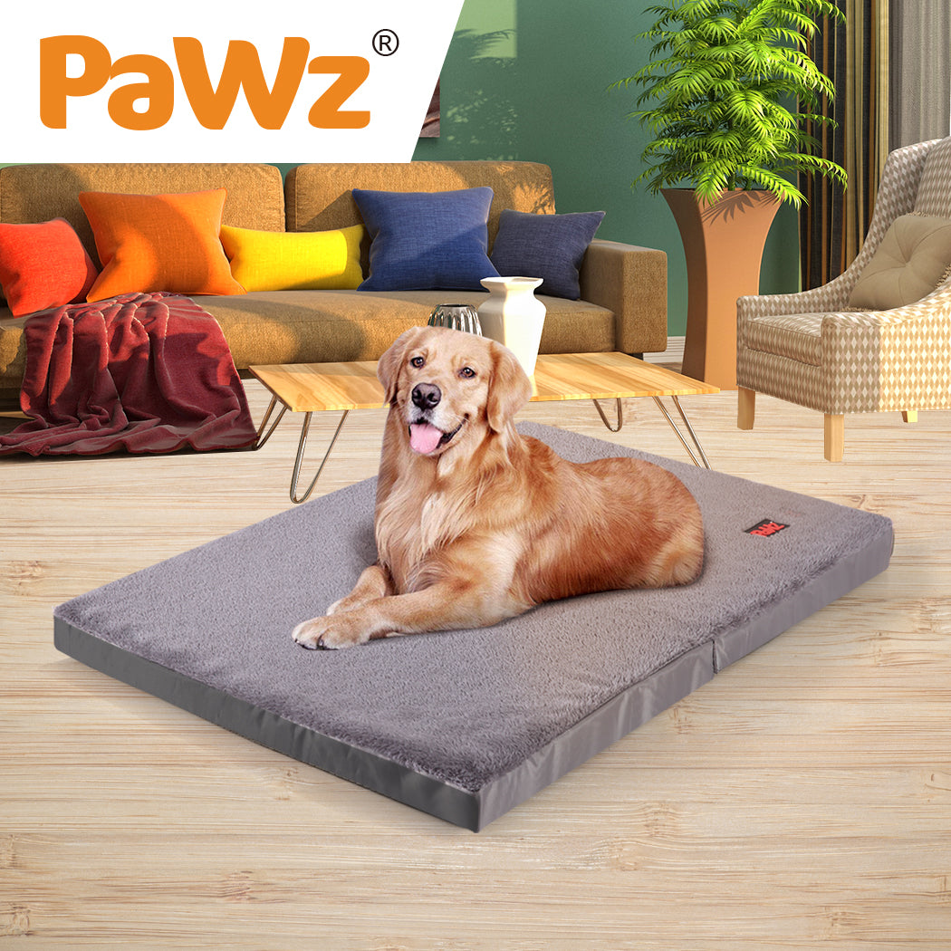 Pet Bed Foldable Dog Puppy Beds Cushion Pad Pads Soft Plush Black XXL - image8