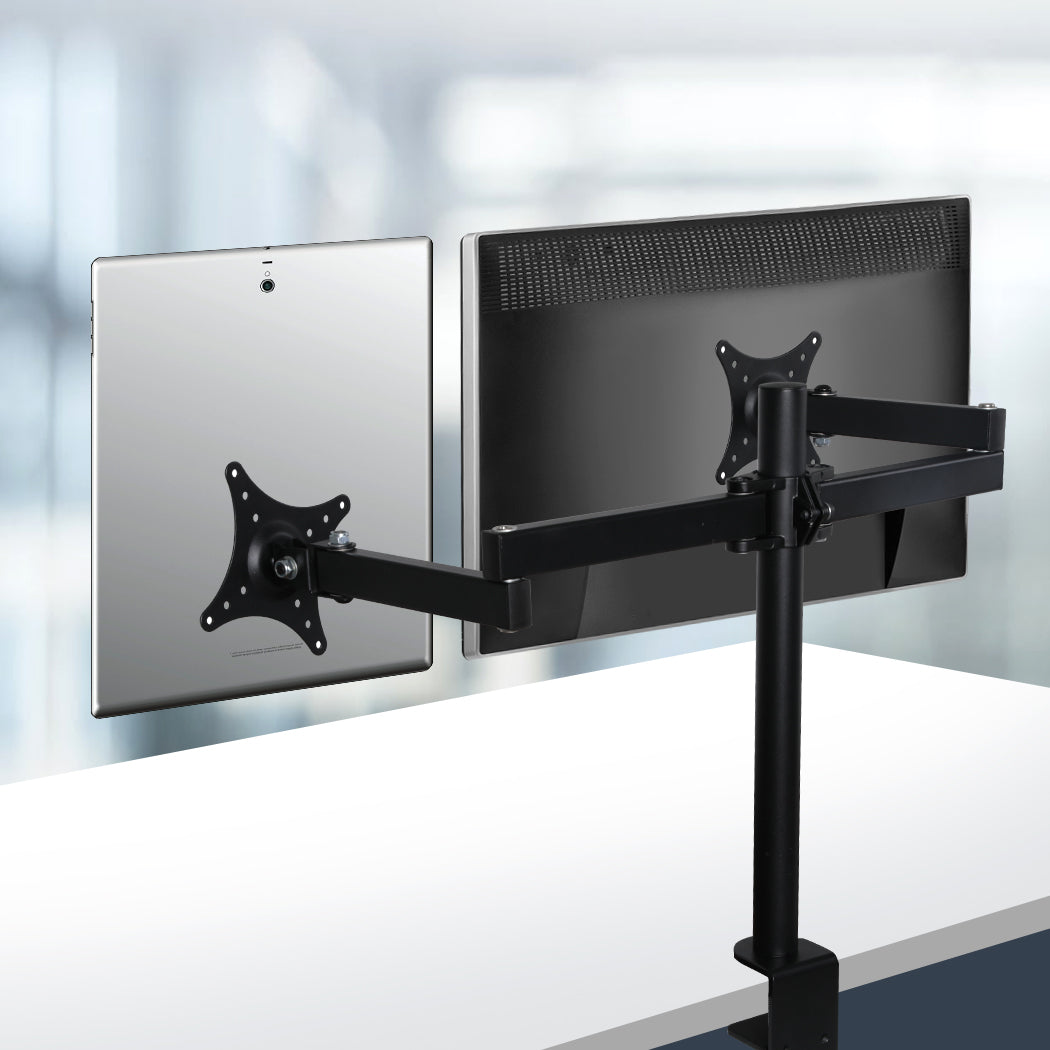 Dual HD LED Desk Mount Monitor Stand 2 Arm Display Bracket LCD Screen TV Holder - image8