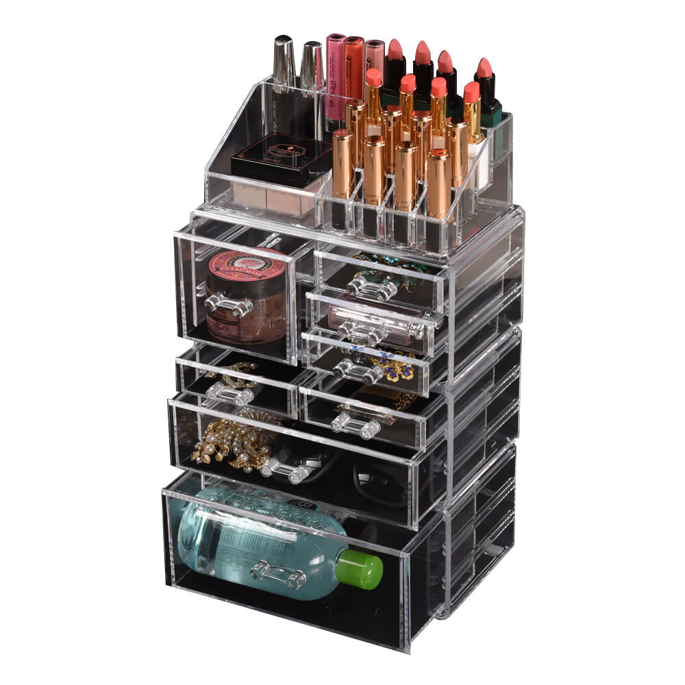 Cosmetic 8 Drawer Makeup Organizer Storage Jewellery Holder Box Acrylic Display - image1