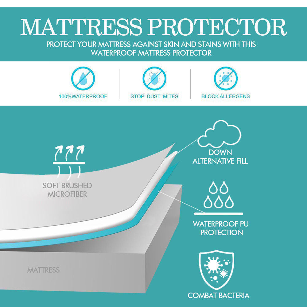 Fully Fitted Waterproof Microfiber Mattress Protector in Double Size - image5