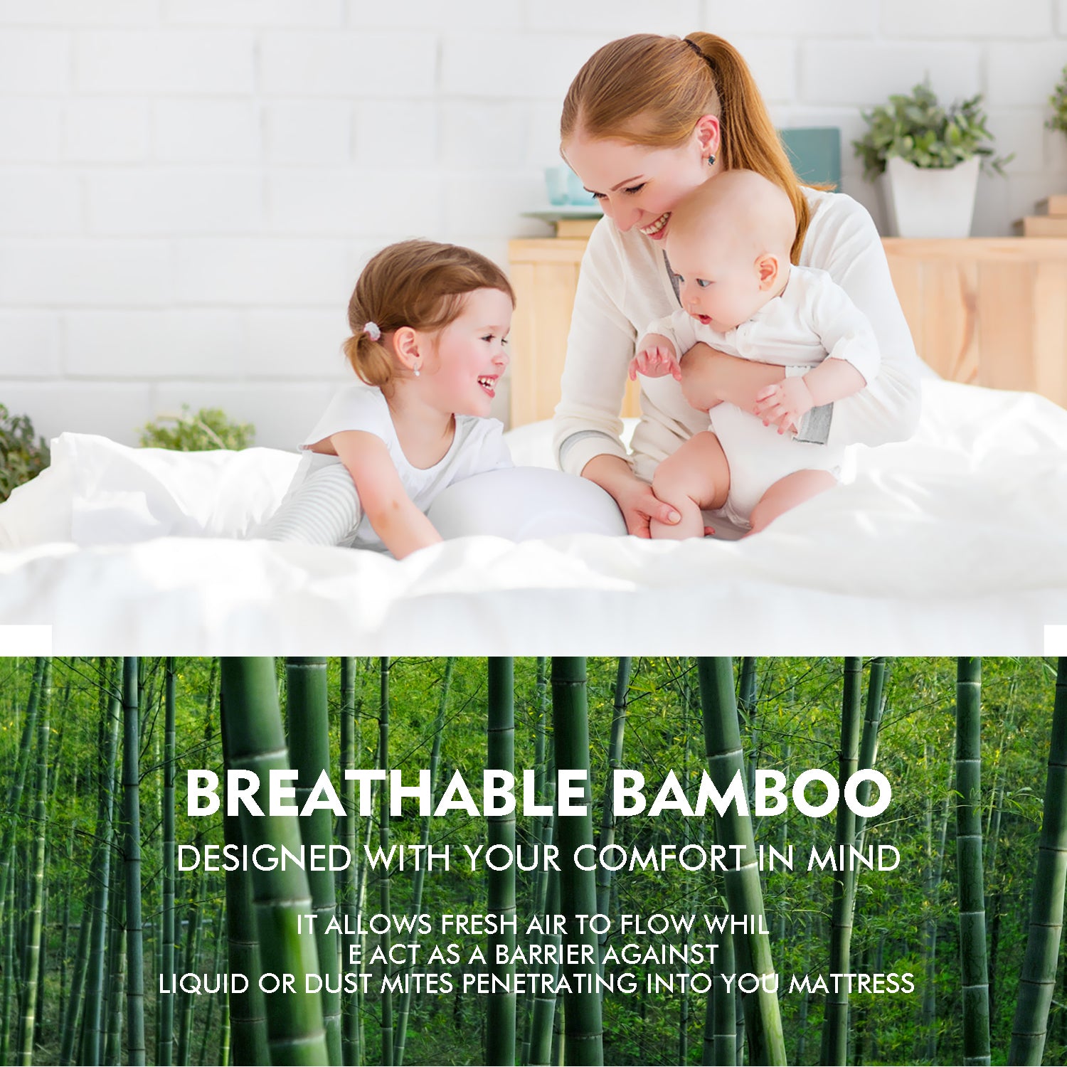 Fitted Waterproof Breathable Bamboo Mattress Protector Super King Size - image5